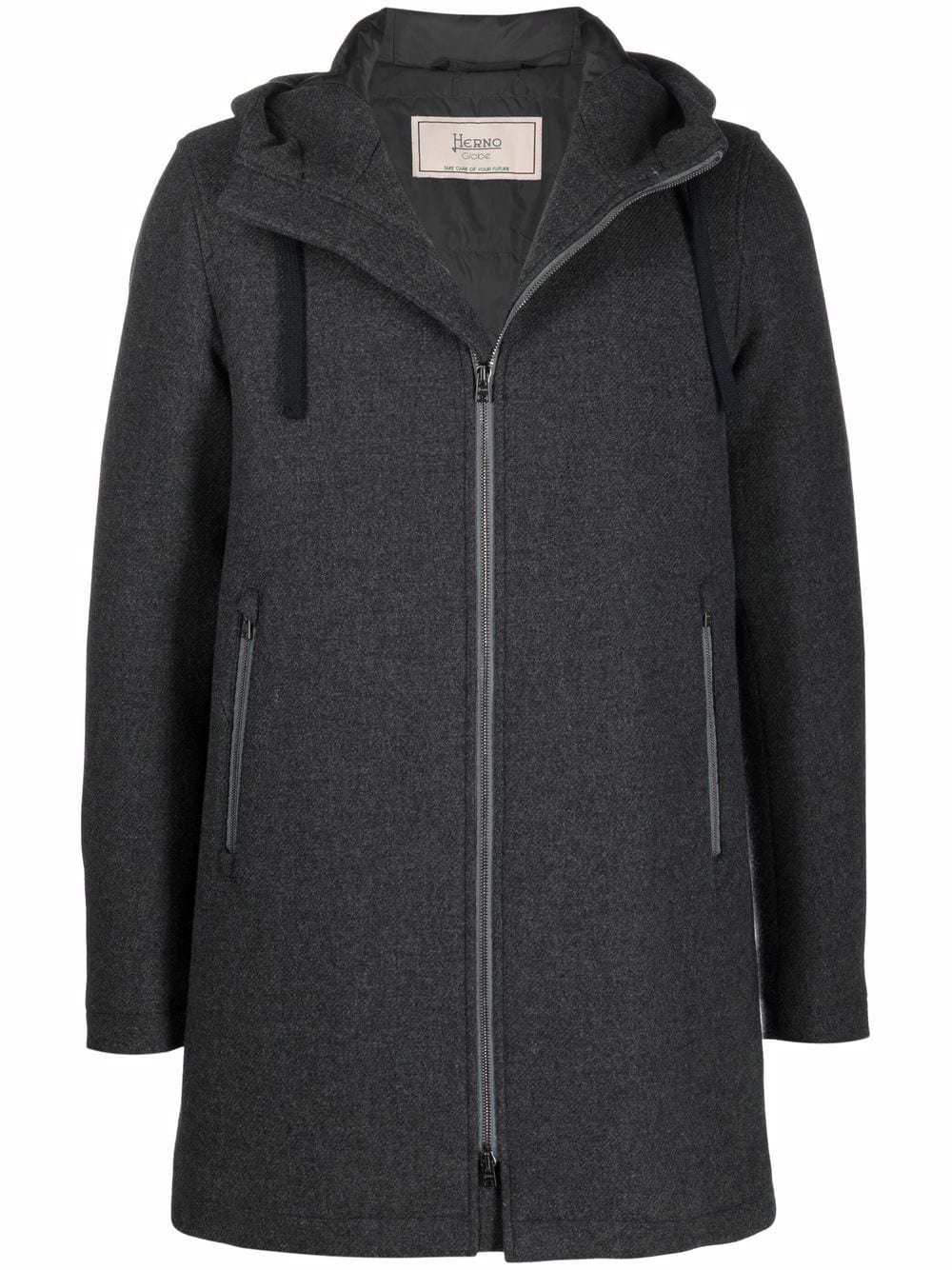 zip-up hooded down coat - 1