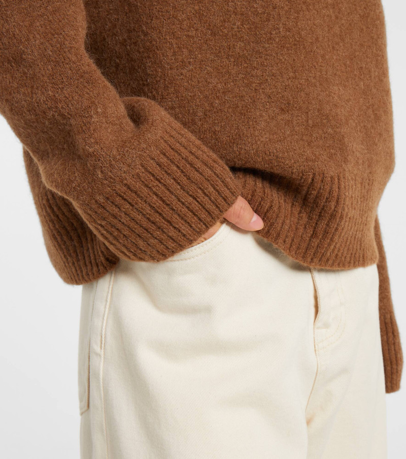 Alpaca and wool-blend polo sweater 5