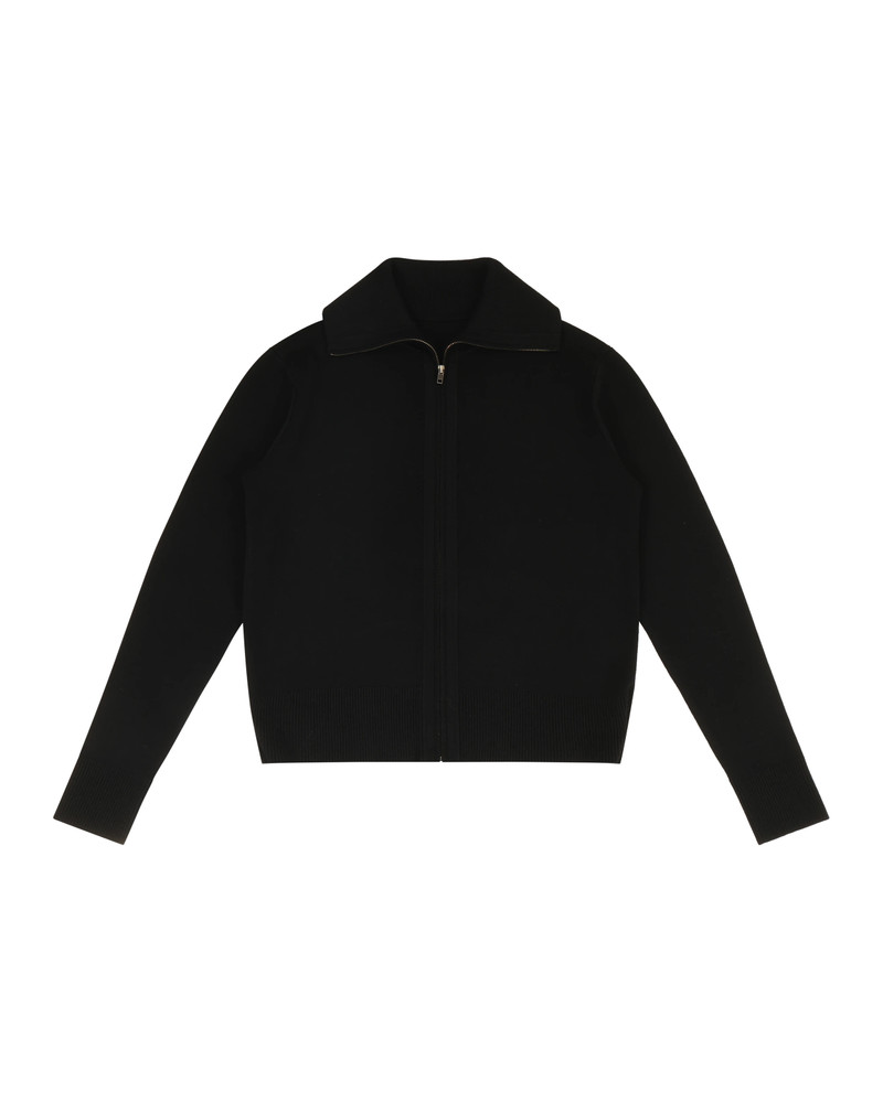KNIT ZIP UP JACKET BLACK 5