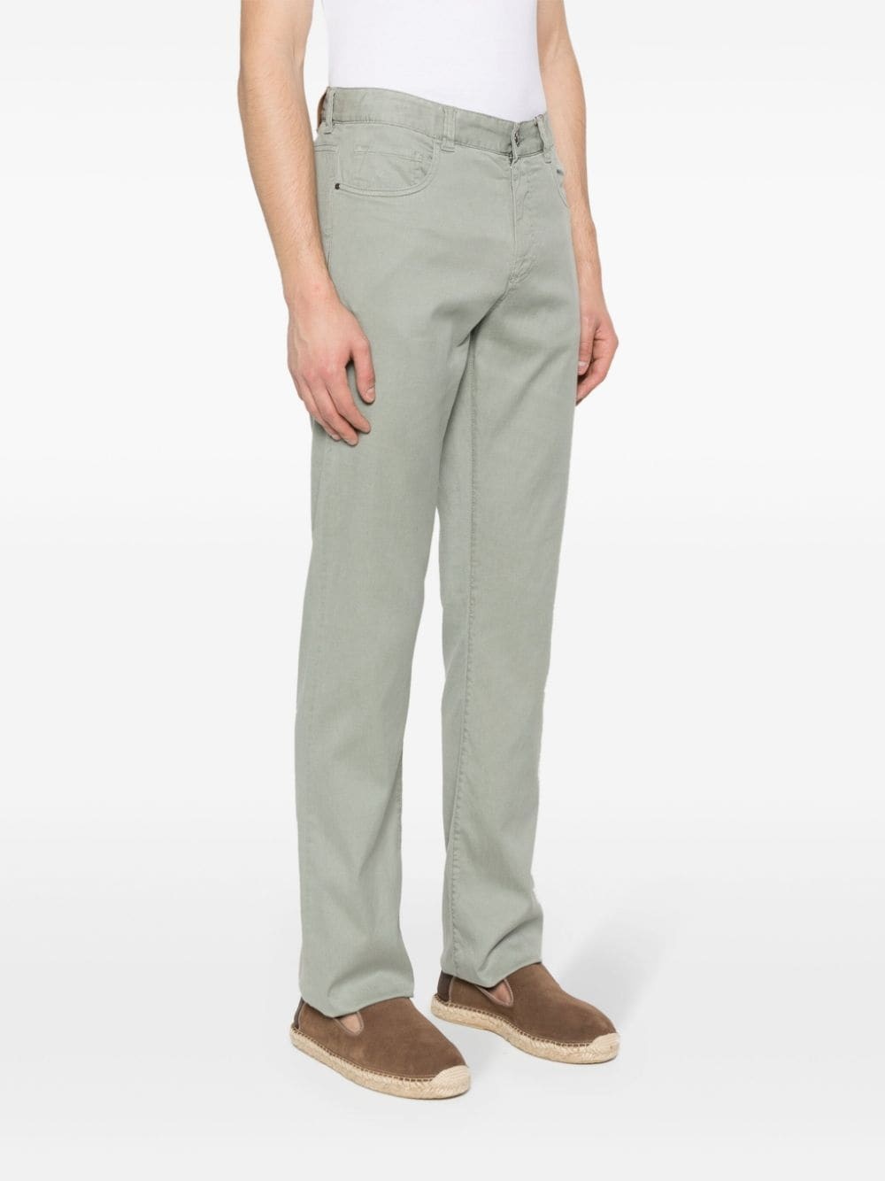 twill lyocell-blend trousers - 3