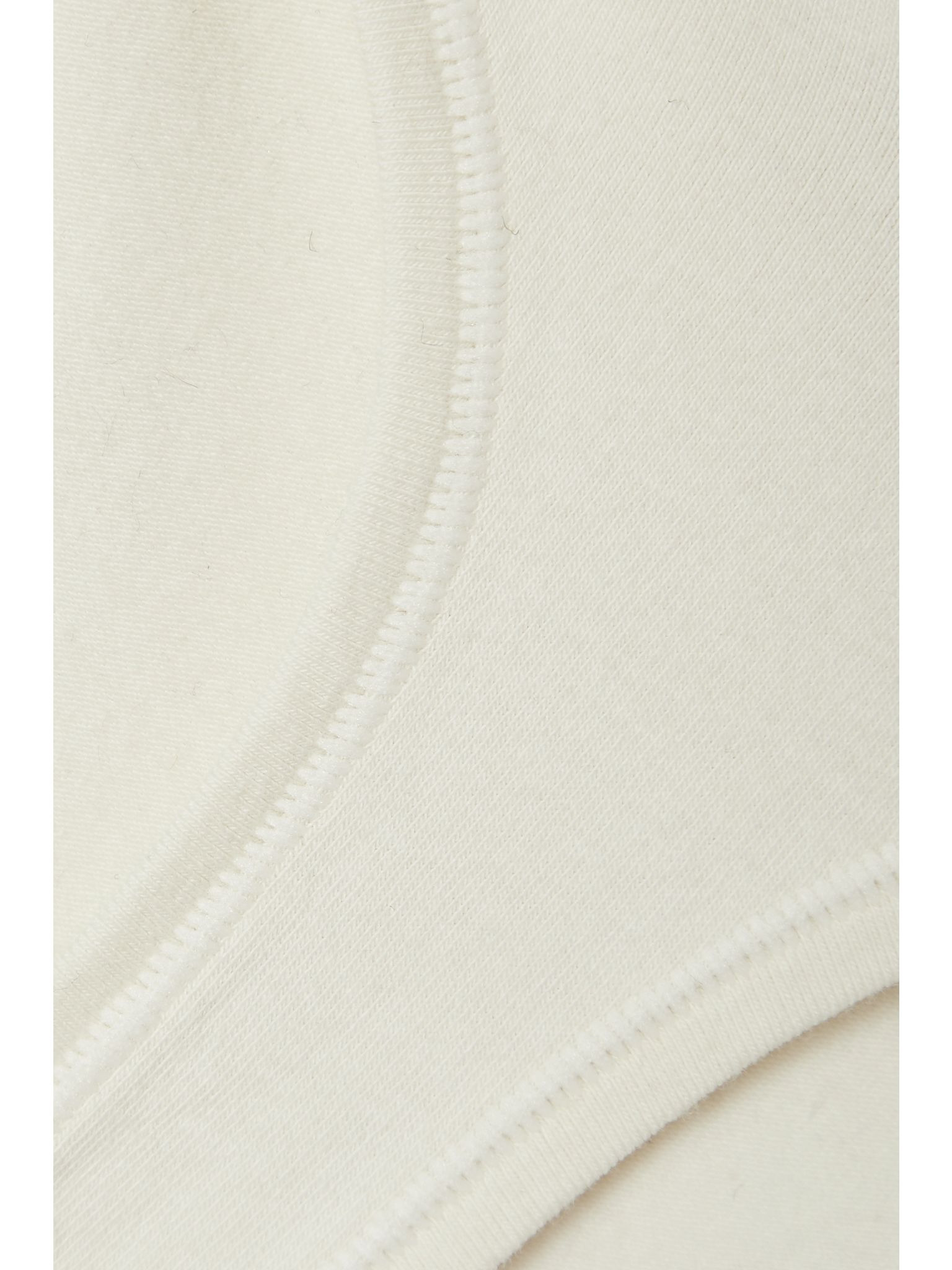 Cotton-Blend Jersey Dipped Thong - Bone Off-white - 4