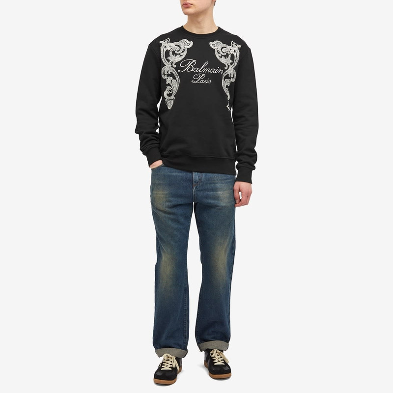 Balmain Signature Paisley Print Crew Neck Sweat 4