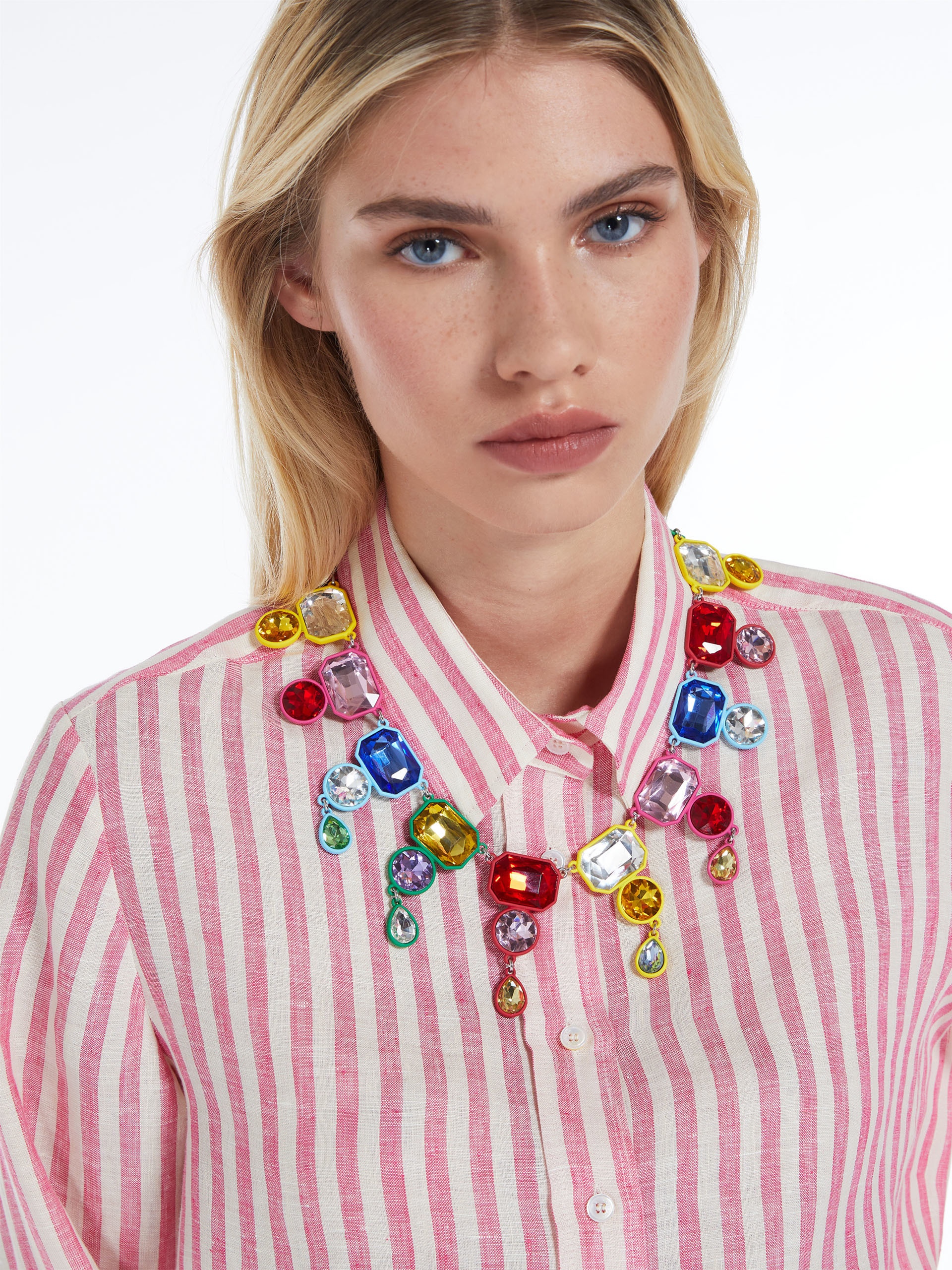 YANINA Metal and glass necklace - 3