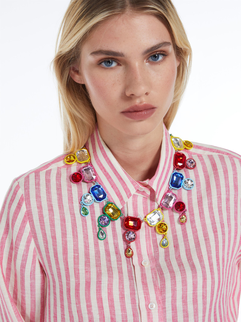 YANINA Metal and glass necklace 3