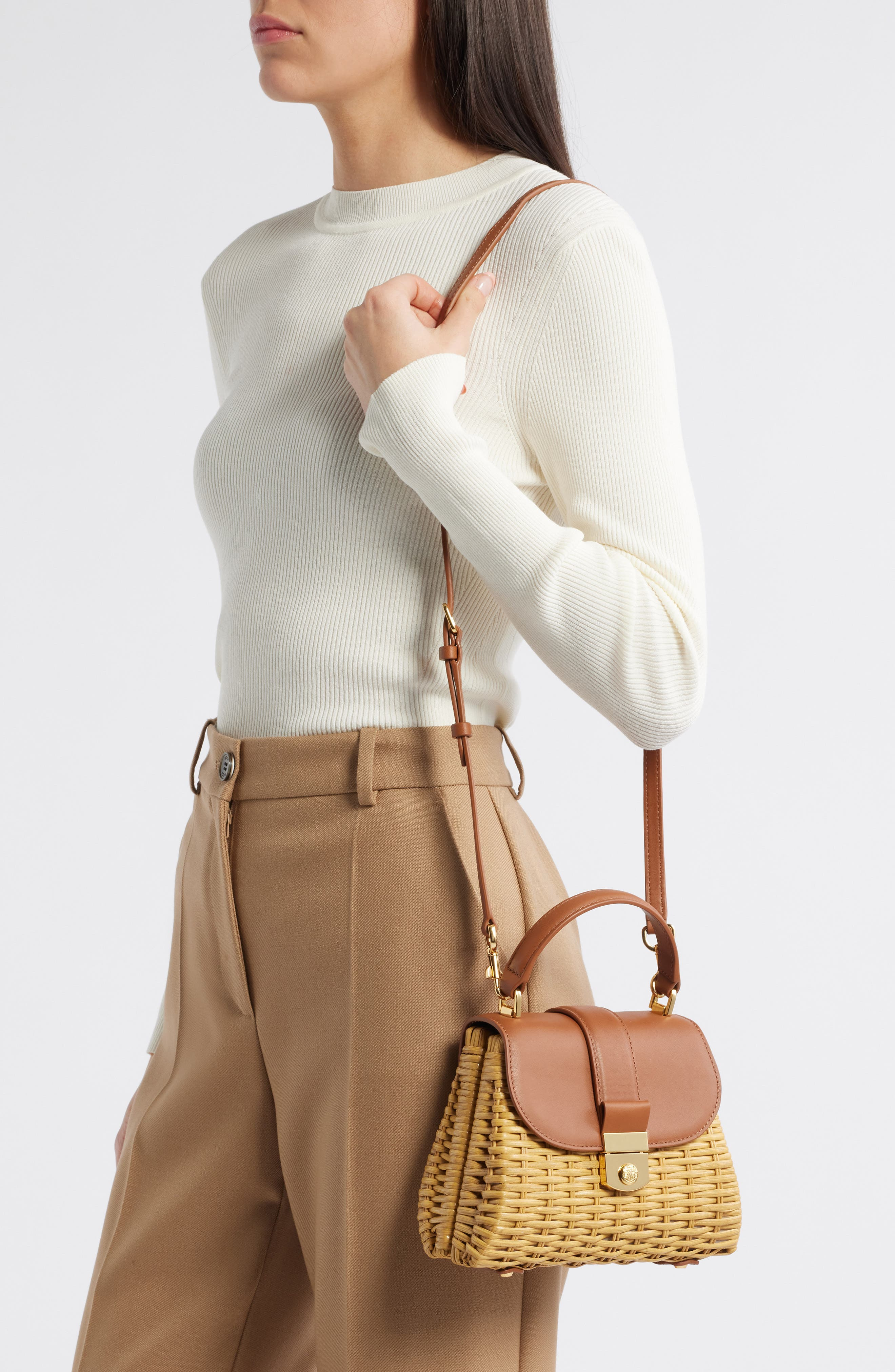 Veronica Beard Small Wicker Avenue Crossbody Bag in Hazelwood at Nordstrom - 2