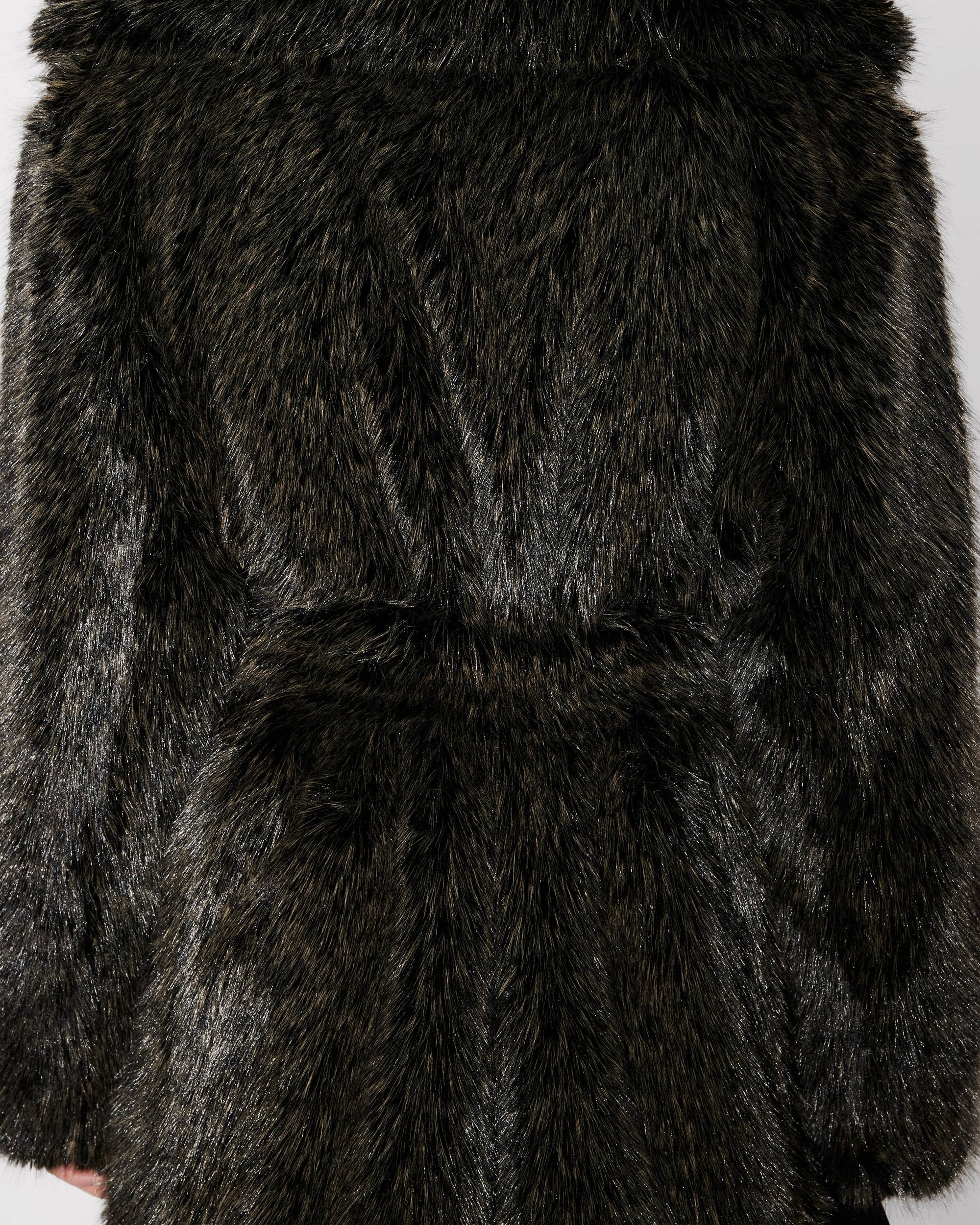 Long fake fur belted coat - 9