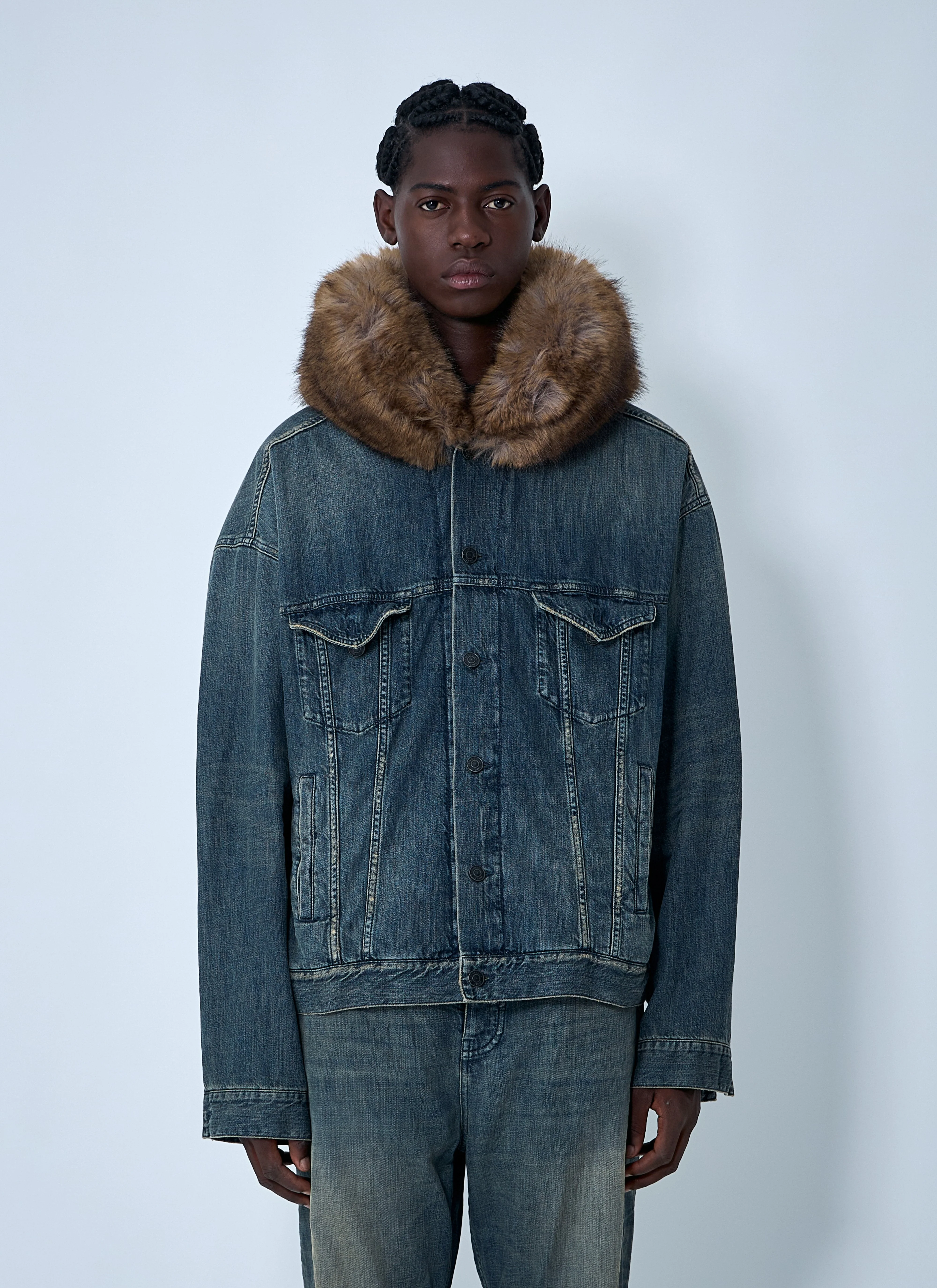 Balenciaga Men Boxy Denim Jacket - 1