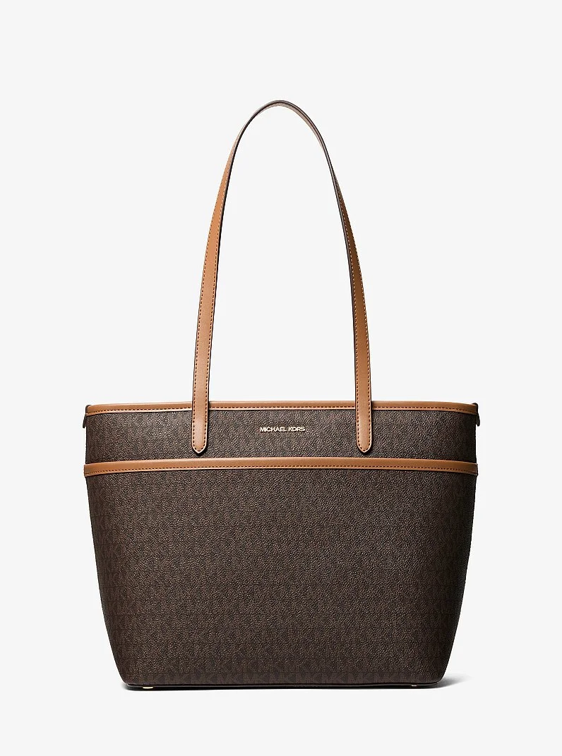 Marlowe Medium Signature Logo Pocket Tote Bag - 1