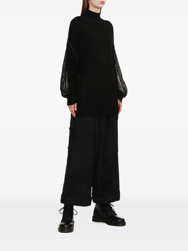 Y's long-sleeved open-knit sweater outlook