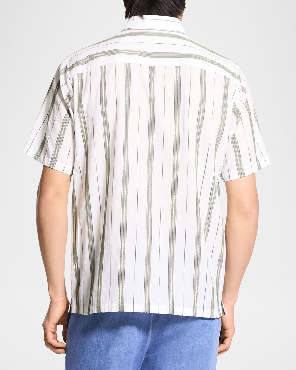 Men's Summer Dobby Stripe Short-Sleeve Shirt - 3
