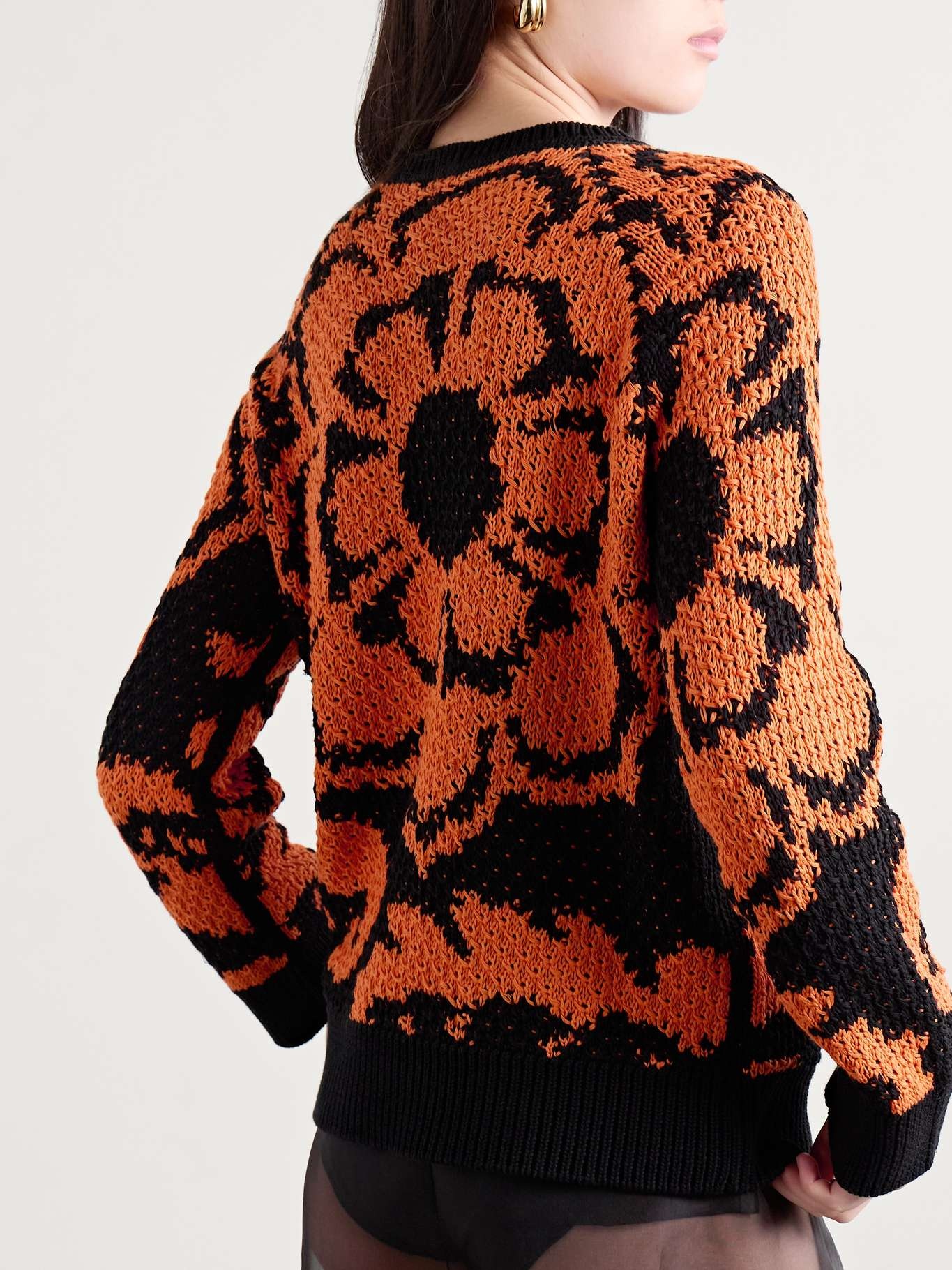 Cotton-jacquard sweater Orange - 3