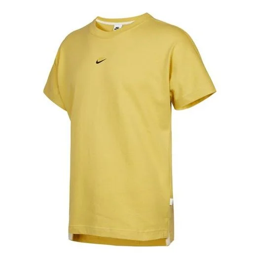 Nike Logo Sports Short Sleeve Men's Yellow DD7019-700 - 1