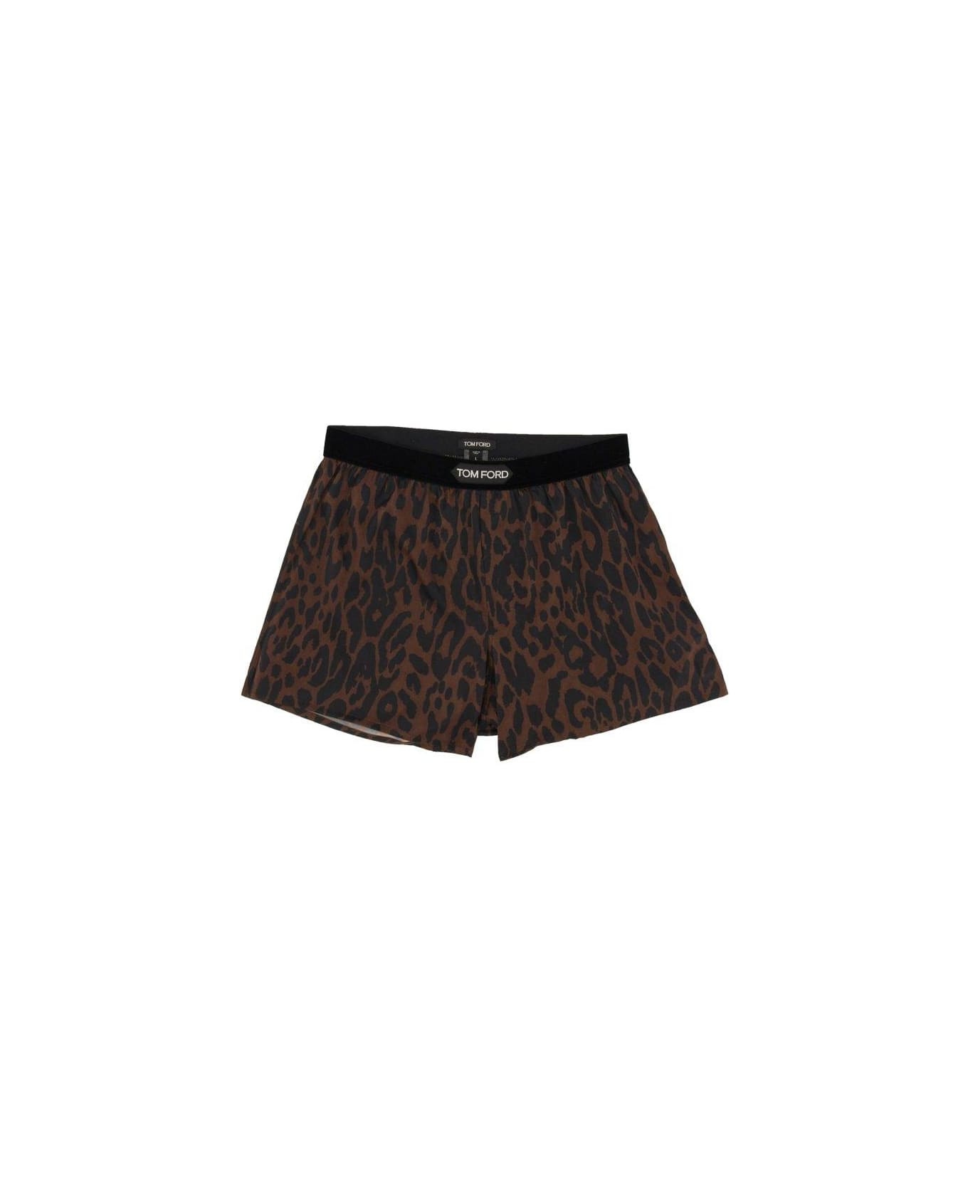 Leopard Printed Logo Waistband Boxers - 1