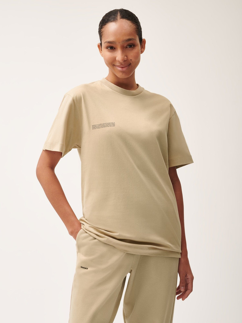 PANGAIA Womens 365 Midweight T-Shirt - Birch Beige outlook
