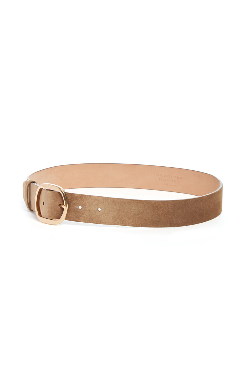 GABRIELA HEARST Elster Buckle Belt in Dark Sand Suede outlook