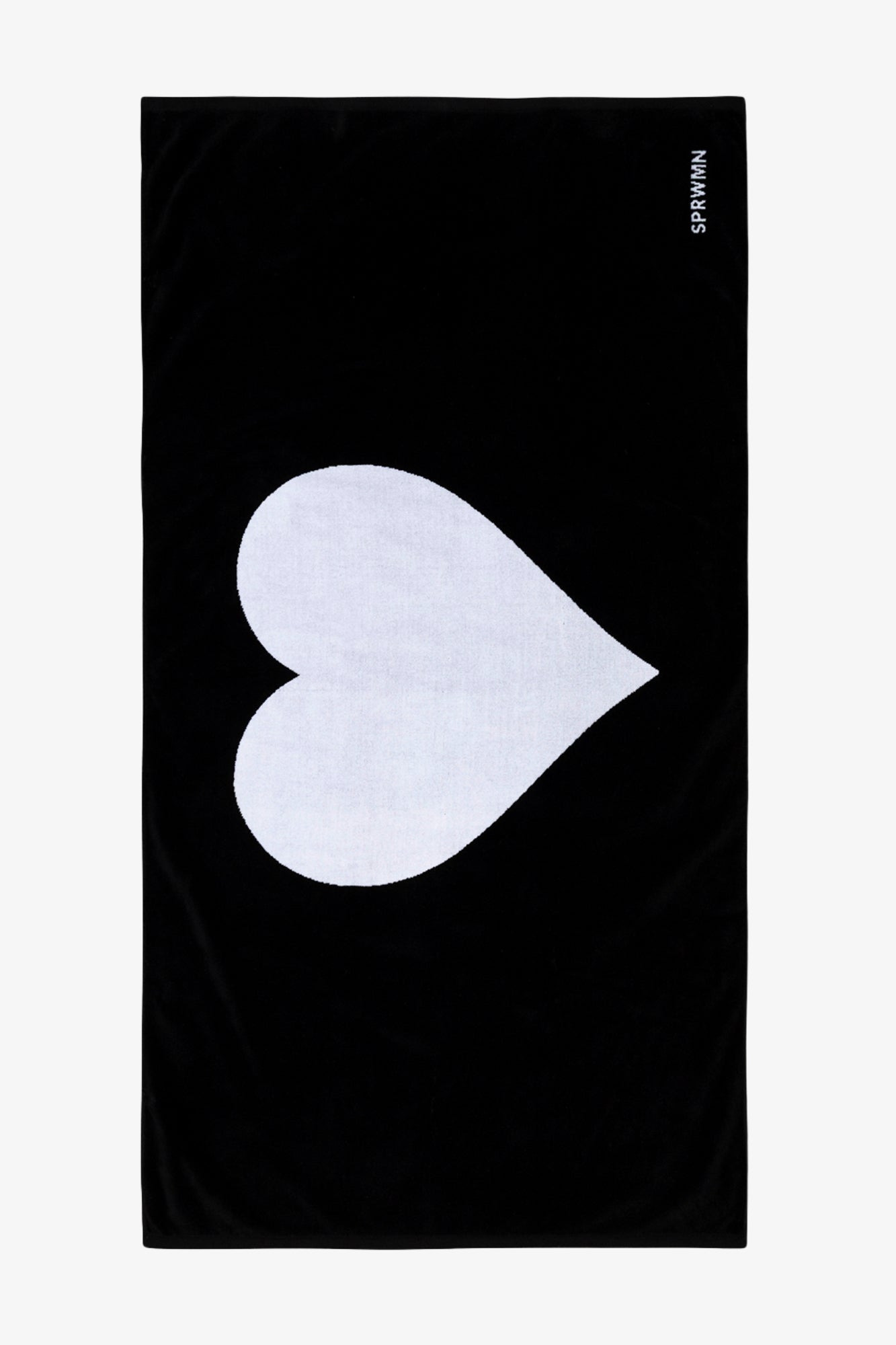 BLACK & WHITE HEART LOGO BEACH TOWEL - 4