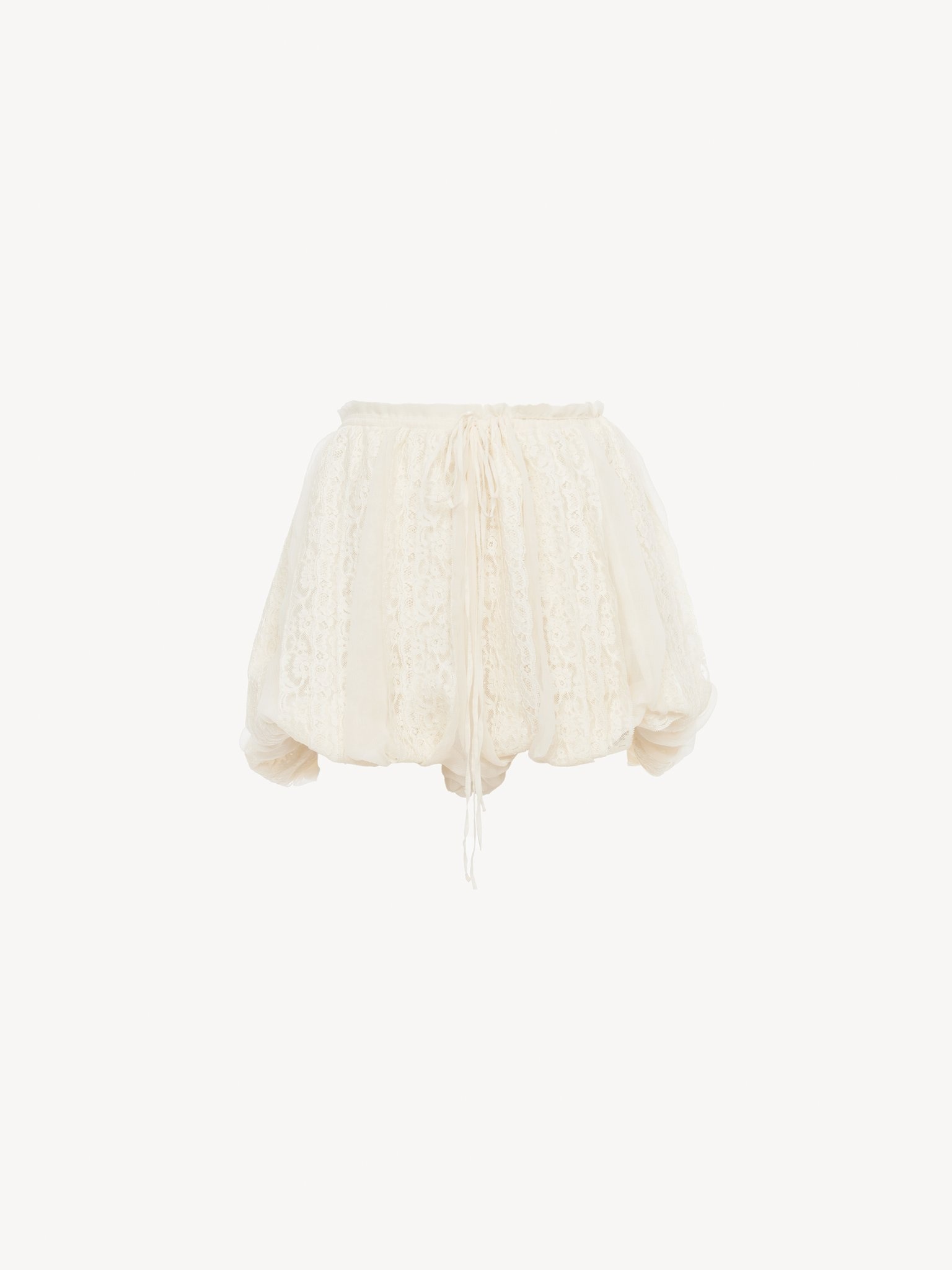 MINI BLOOMER SHORTS IN FLORAL-LACE SILK MOUSSELINE - 2