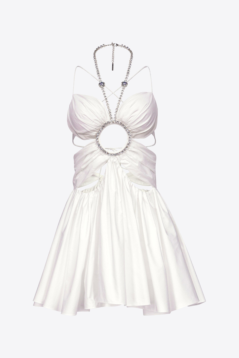 GATHERED BUTTERFLY POPLIN MINI DRESS - 1