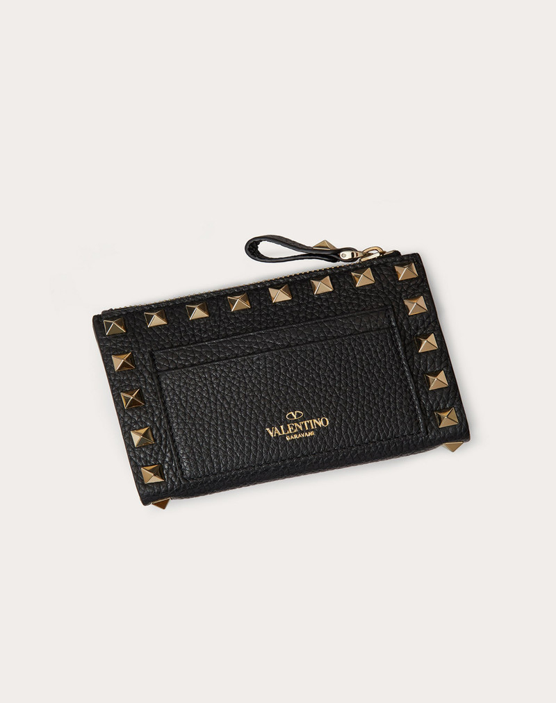 Rockstud Grainy Calfskin Keychain 3