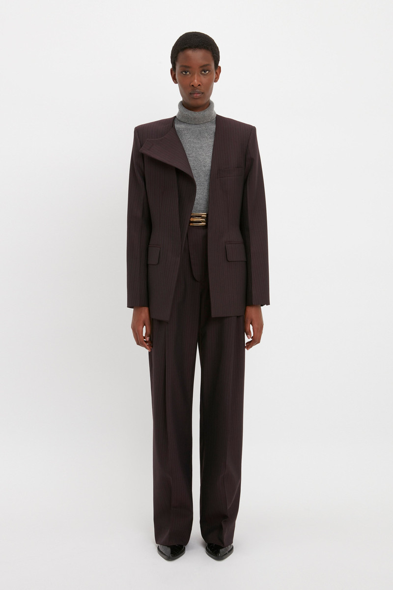 Victoria Beckham Wrap Front Jacket In Blackberry Azure outlook