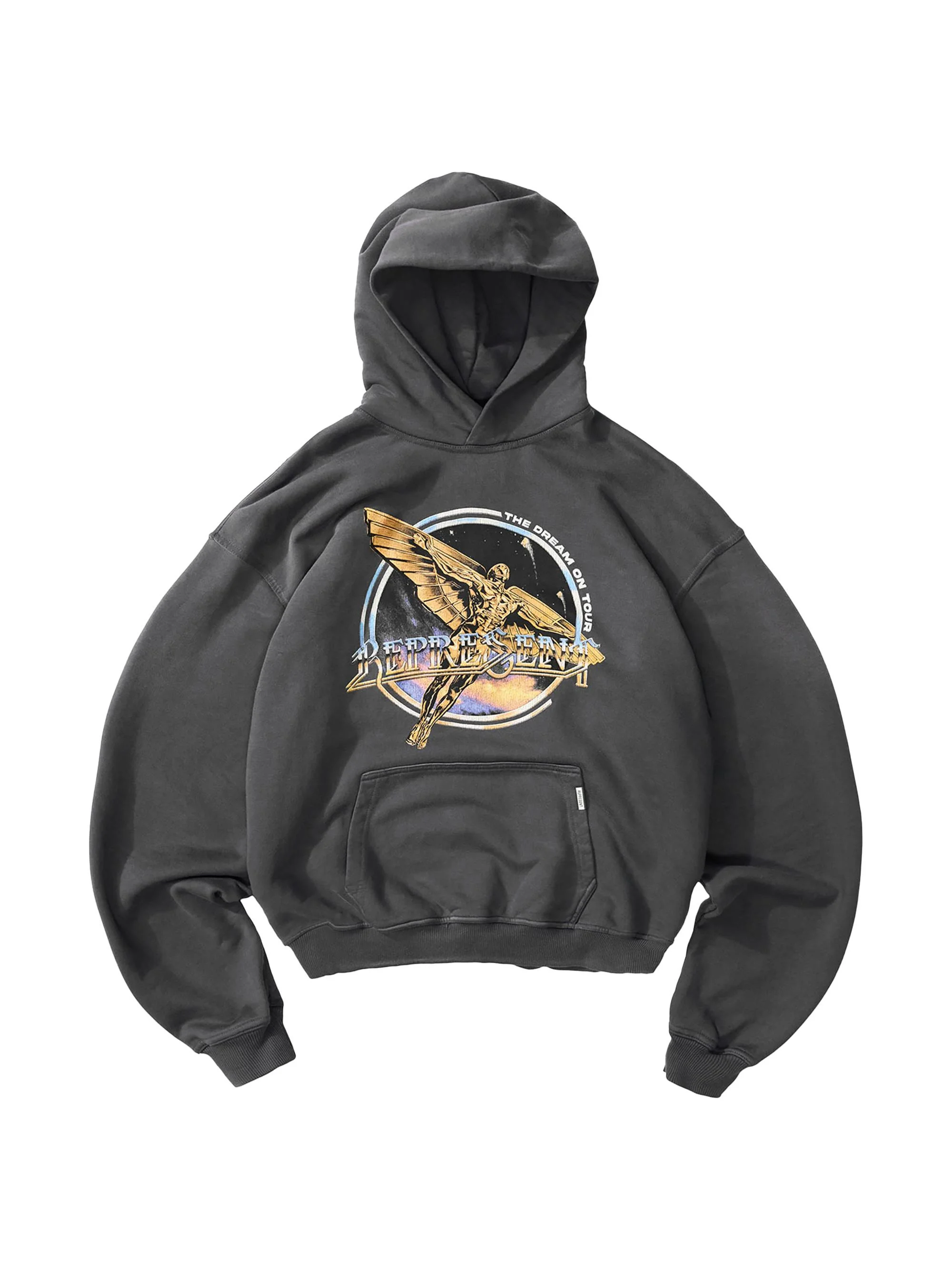 Men's Golden Tour Graphic Cotton Hoodie - Sun Fade Grey - 1
