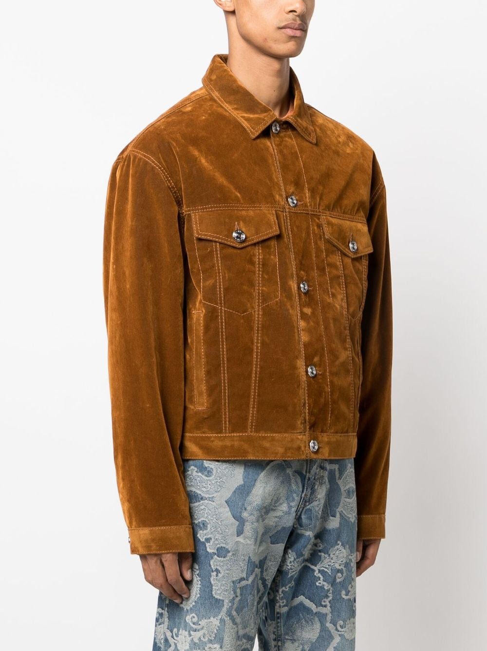 logo-embroidered cotton jacket - 3