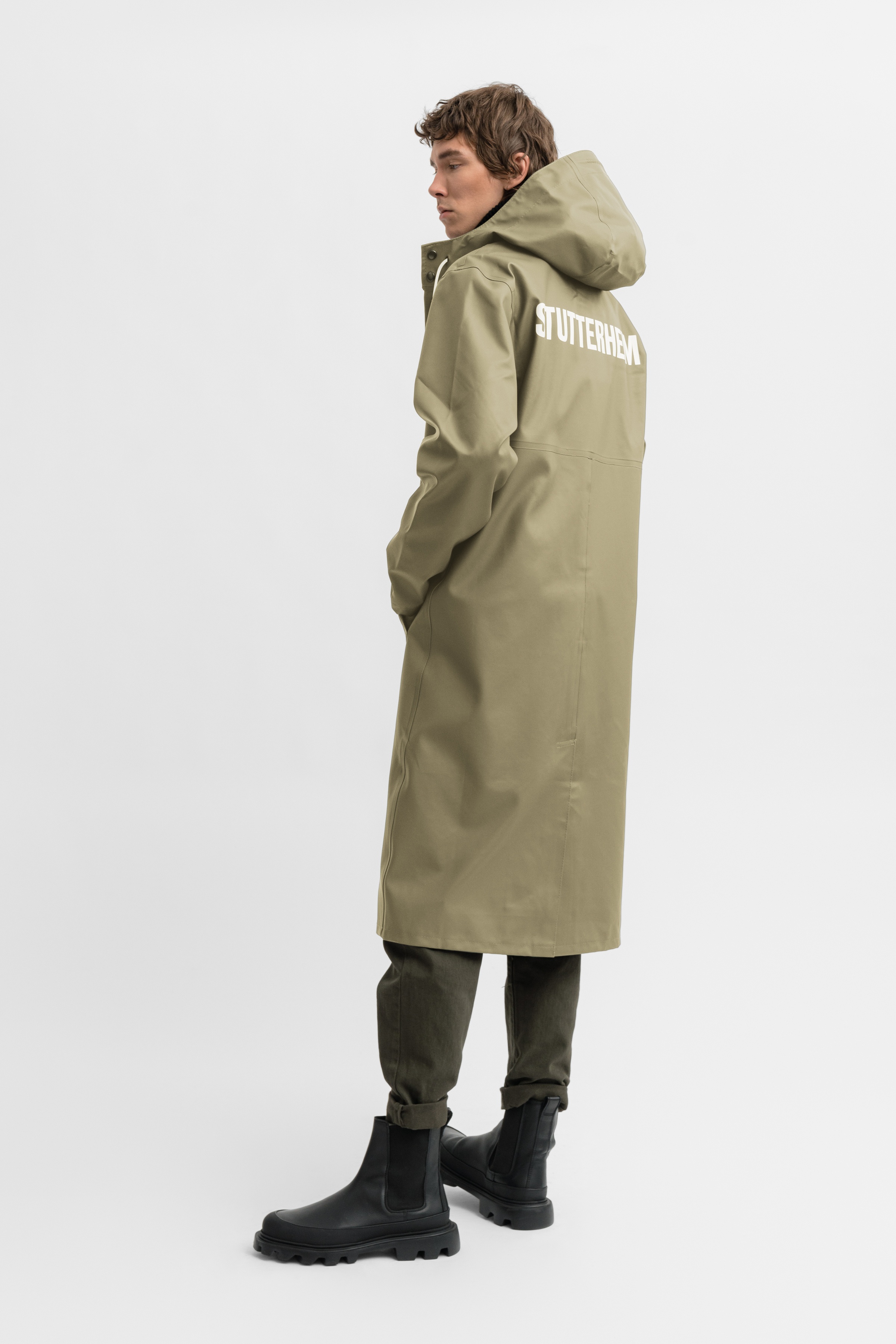 Stockholm Long Print Raincoat Aloe - 3
