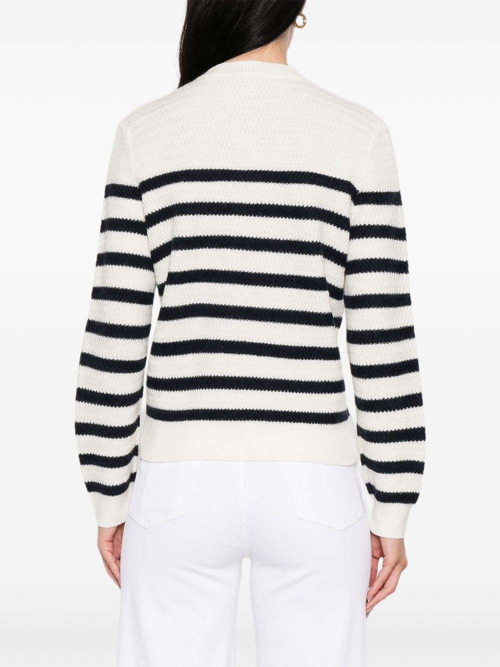 striped button-shoulder jumper - 4