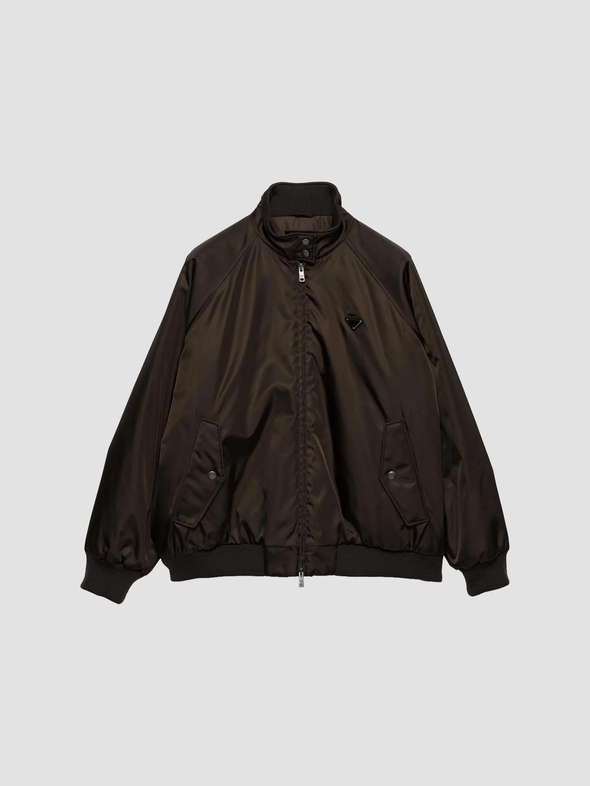 Women's Nylon Blouson Jacket - Brown - 1