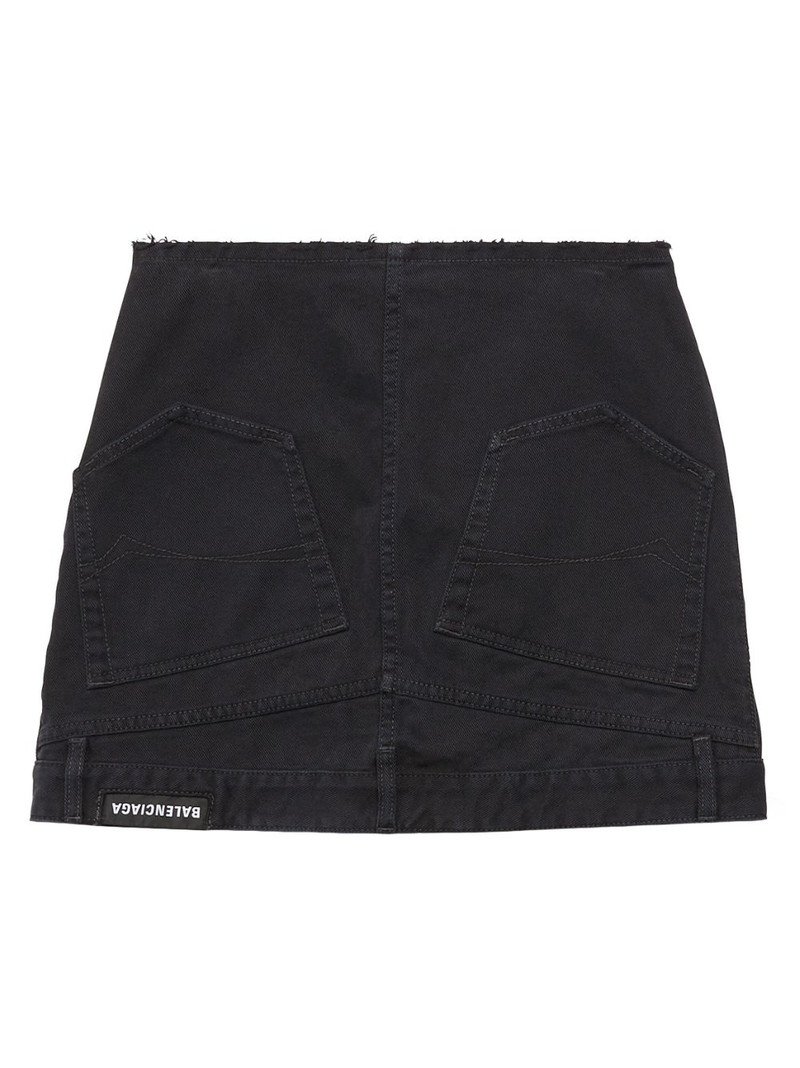 BALENCIAGA upside-down denim miniskirt outlook