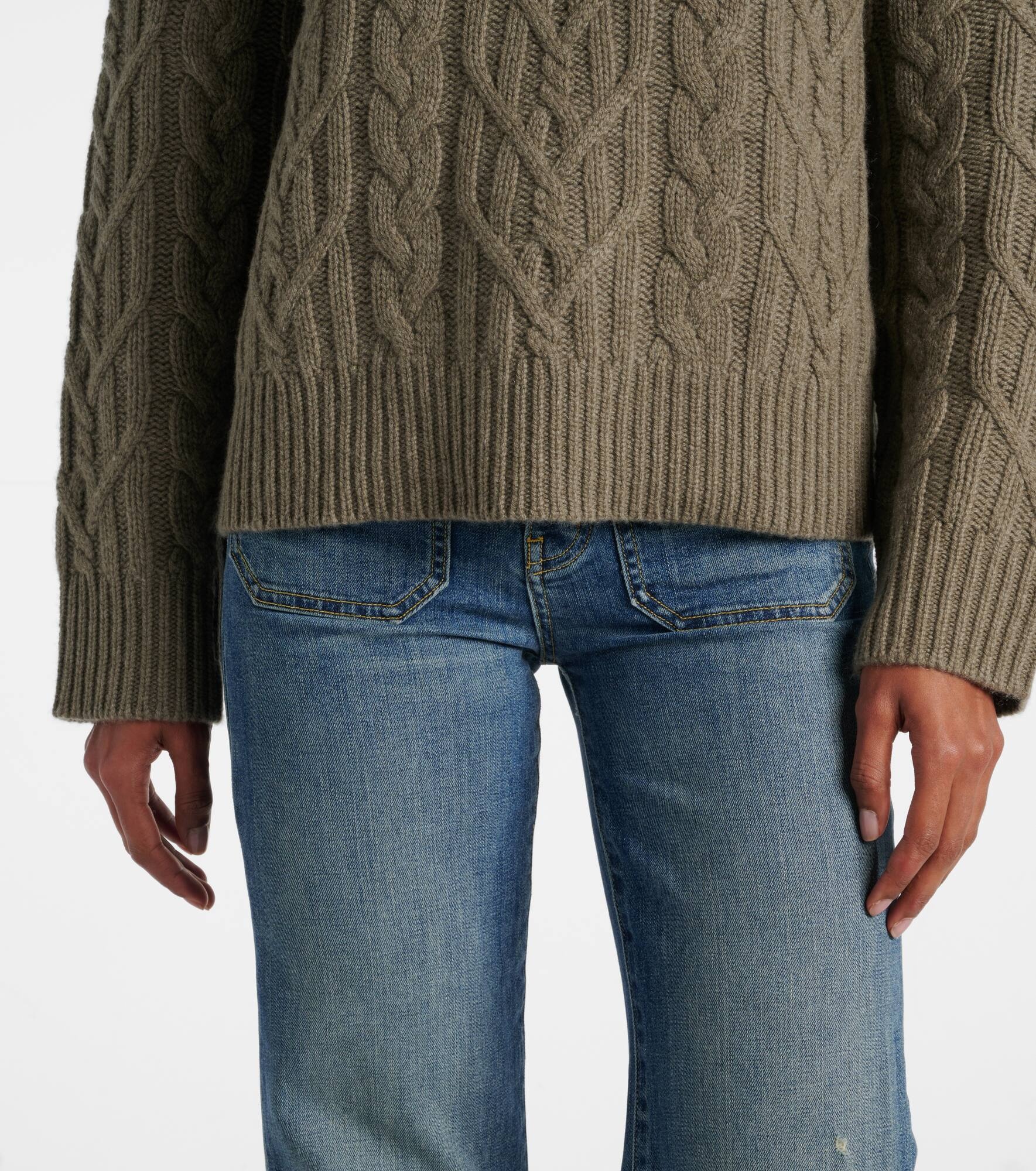 Gigi cable-knit cashmere turtleneck sweater - 6