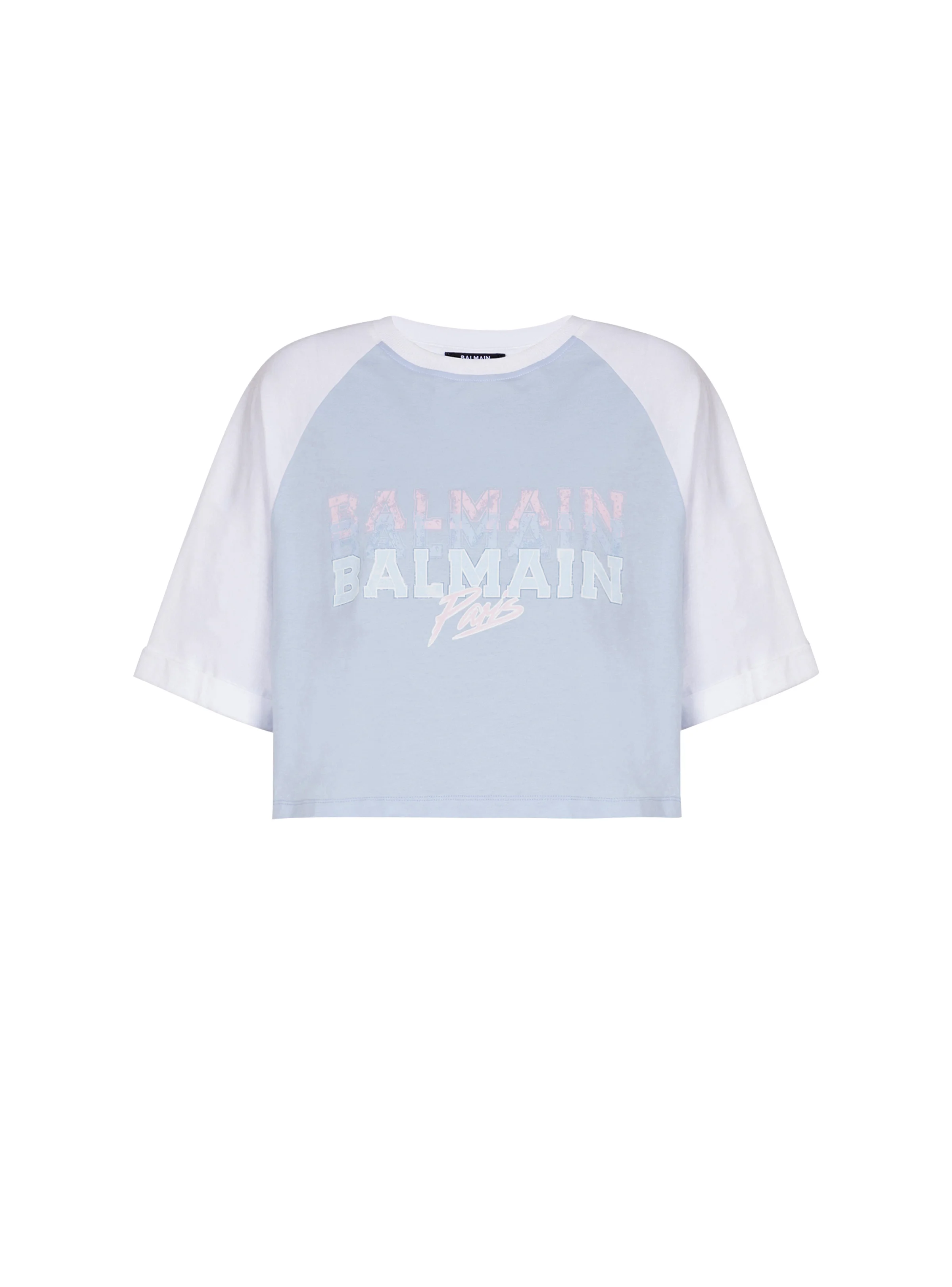 Cropped T-shirt with Balmain Paris print - 1