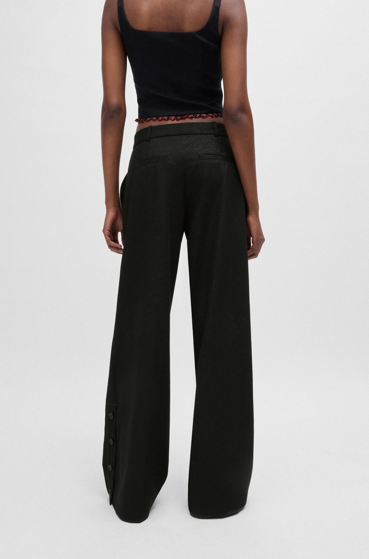 HUGO X LES BENJAMINS RELAXED-FIT TROUSERS IN JACQUARD FABRIC - 4