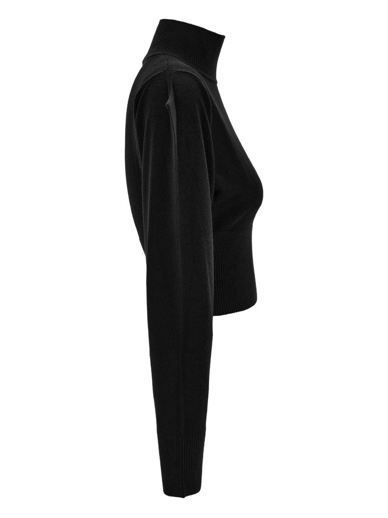 high-neck puff-sleeve sweater 3