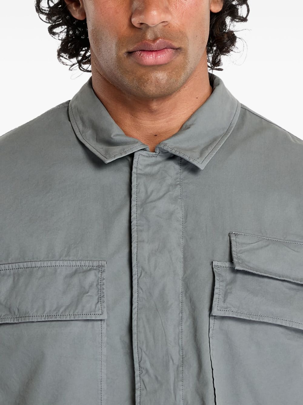 gabardine shirt jacket - 4