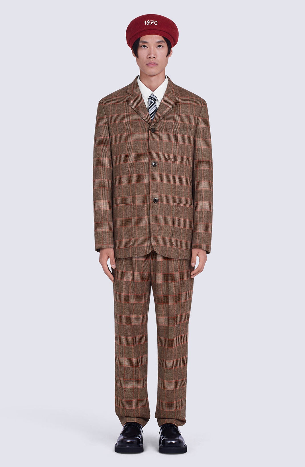 Checked suit jacket - 1