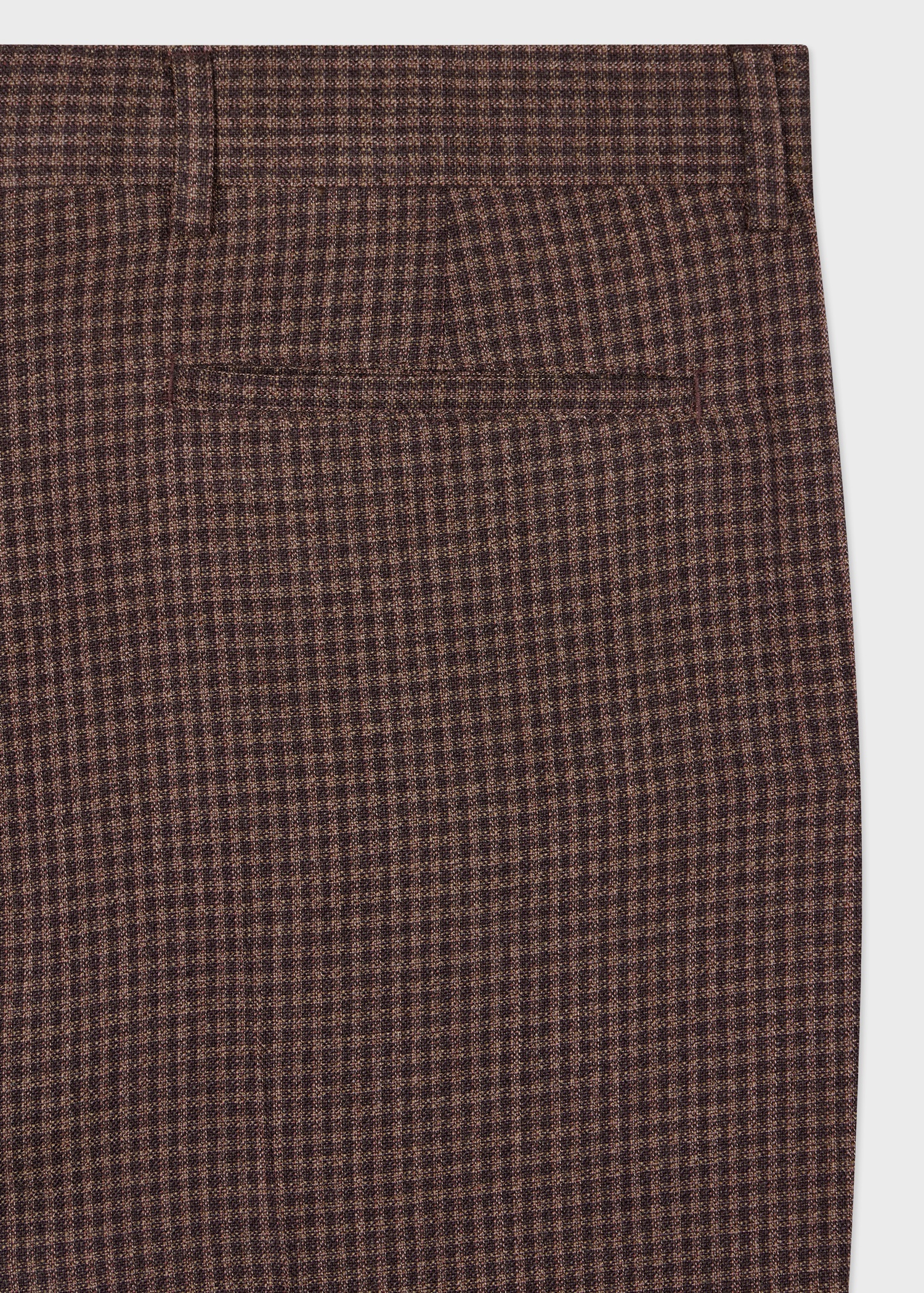 Brown Gingham Check Tapered-Fit Pleated Stretch-Wool Trousers - 2