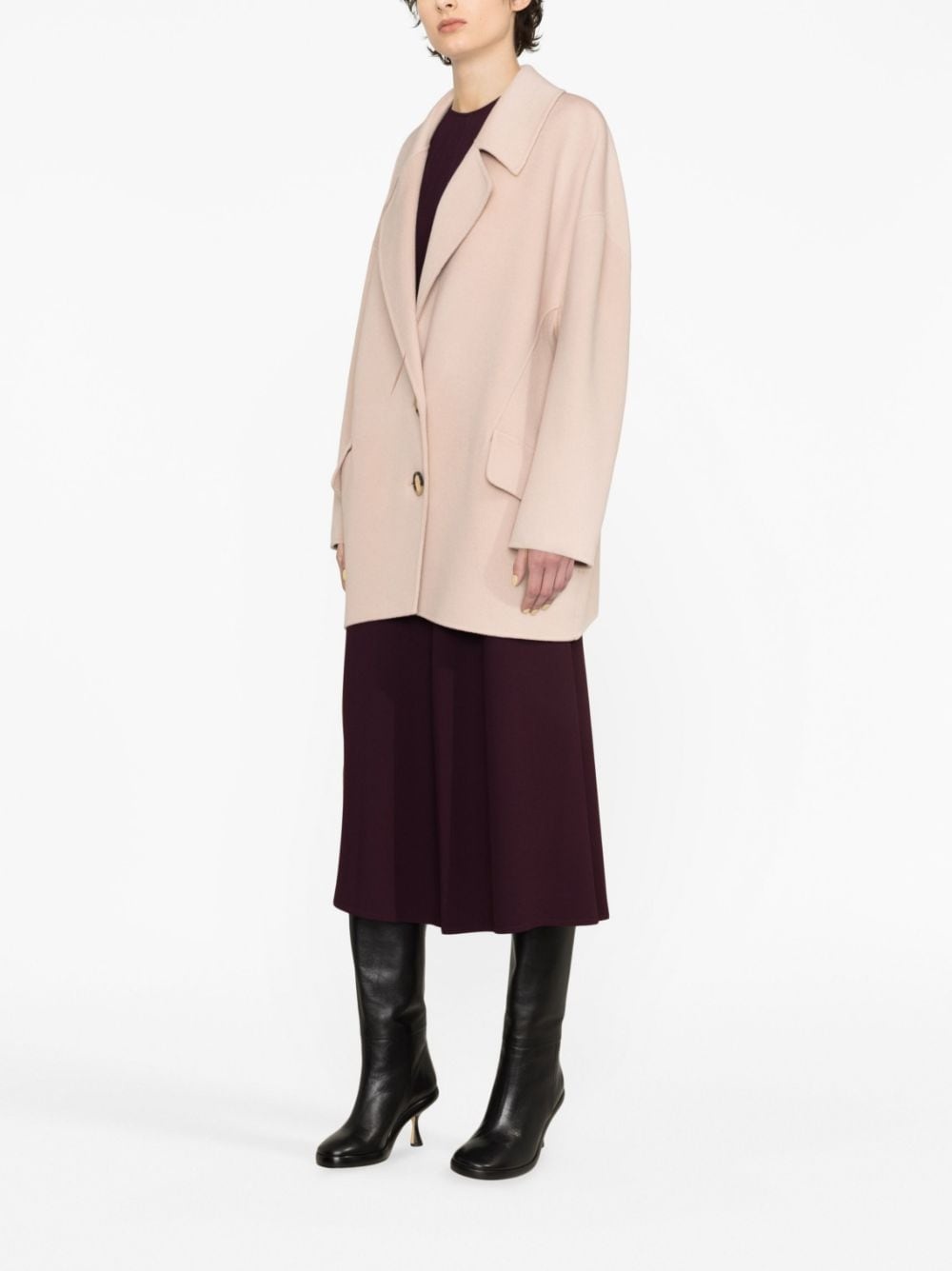 single-breasted wool coat - 3