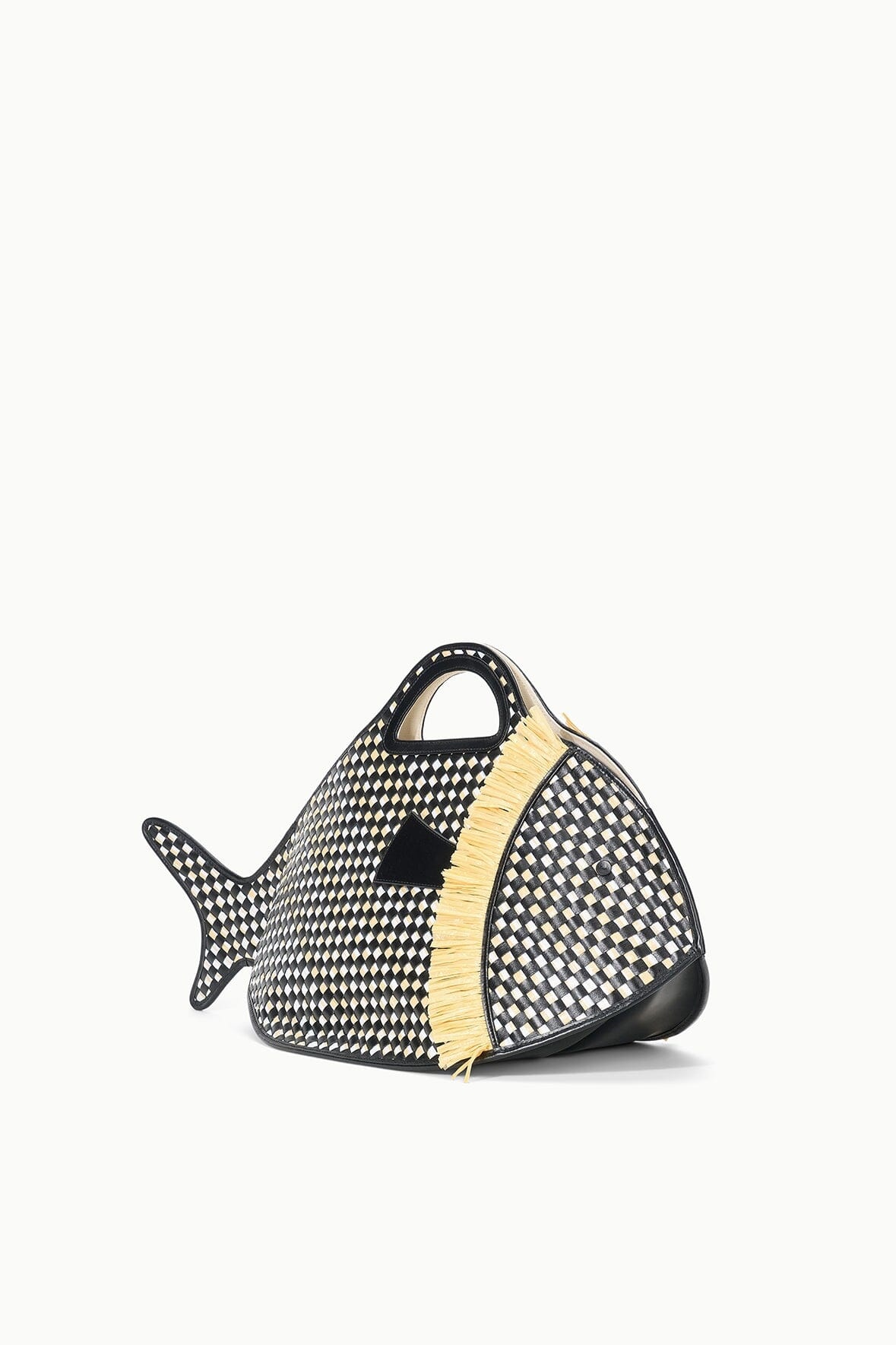 STAUD CLEO FISH BASKET TOTE BLACK/NATURAL - 3