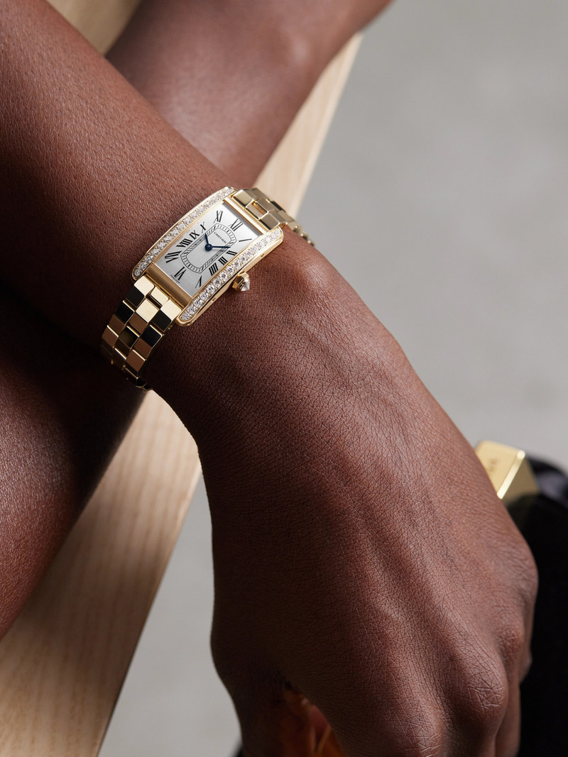 Cartier Tank Américaine 35.4mm Small 18-karat Rose Gold Diamond Watch outlook