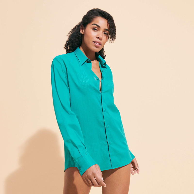 Vilebrequin Unisex Cotton Voile Lightweight Shirt Solid outlook