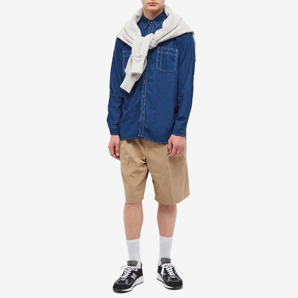 Beams Plus WORK Indigo Chambray Shirt - 4