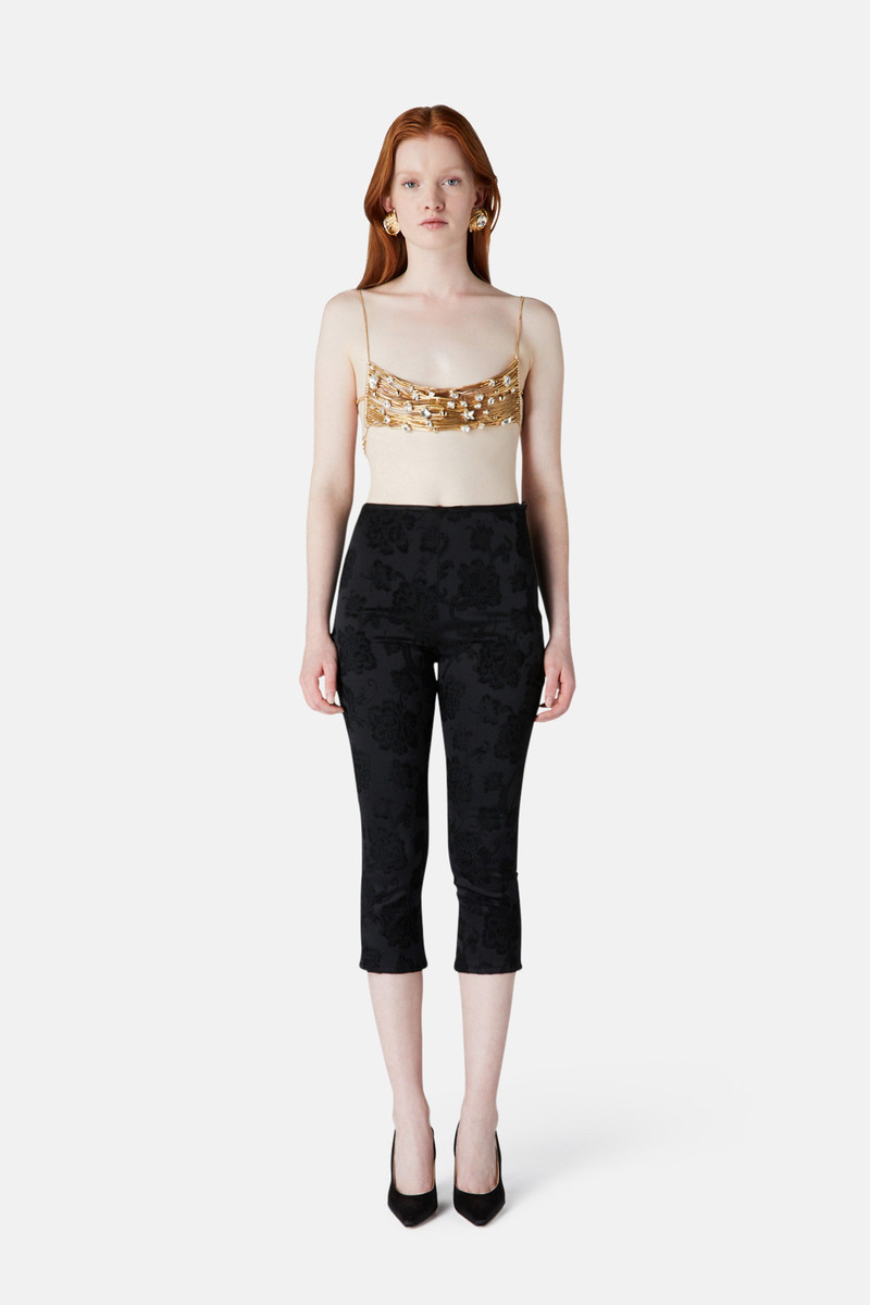 Alessandra Rich JACQUARD CAPRI PANTS outlook