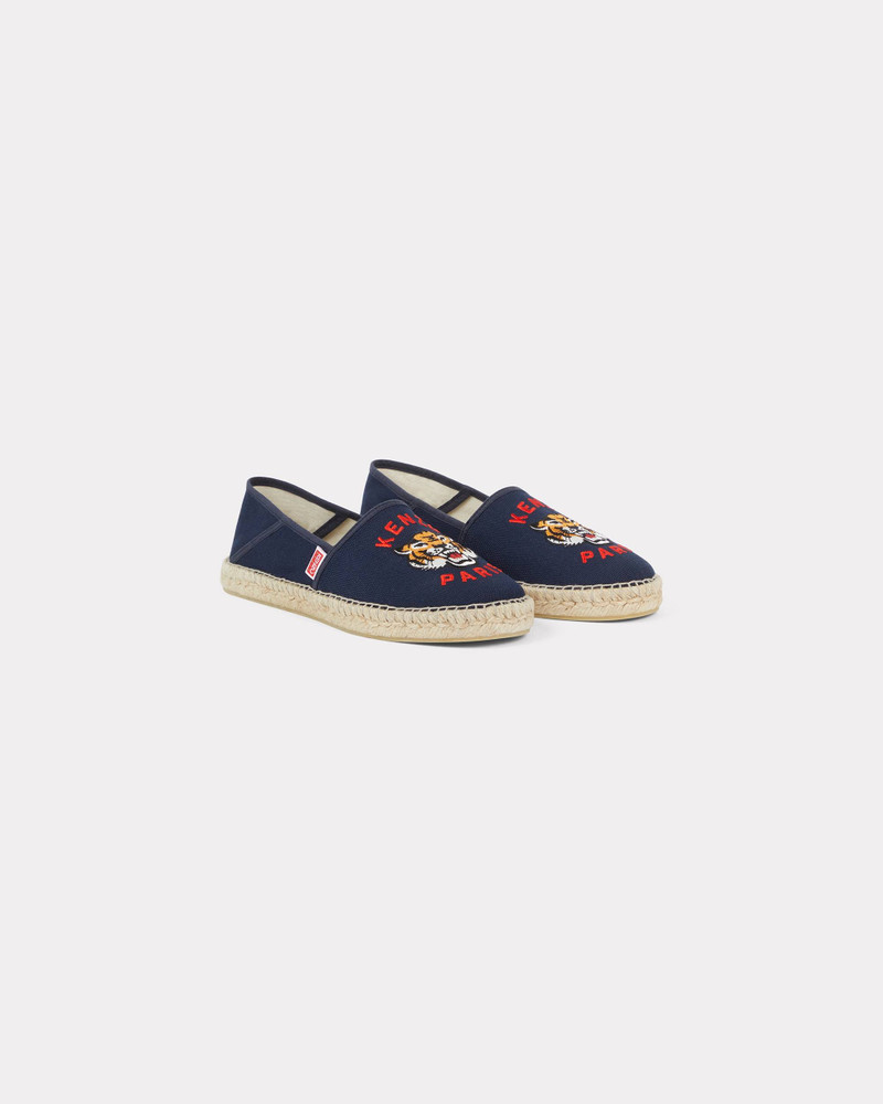 KENZO 'KENZO Lucky Tiger' embroidered canvas espadrilles outlook