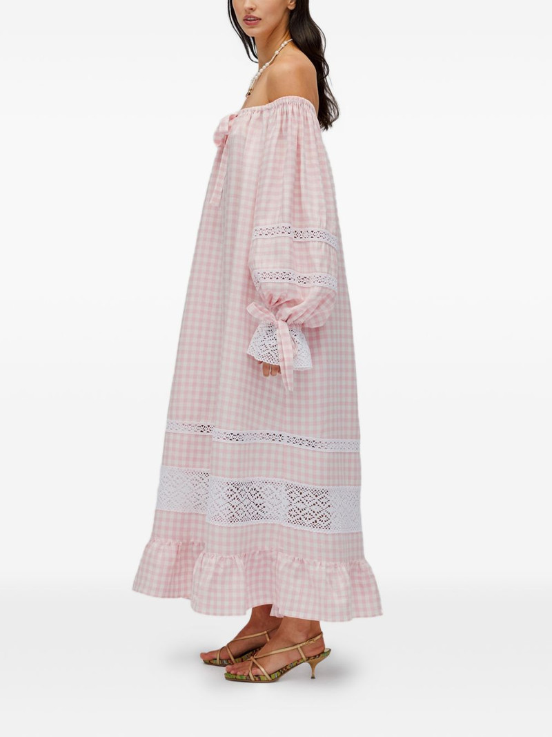Romantica gingham lace-detail maxi dress 3