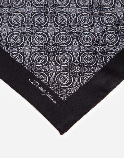 Dolce & Gabbana Silk pocket square with tie print outlook