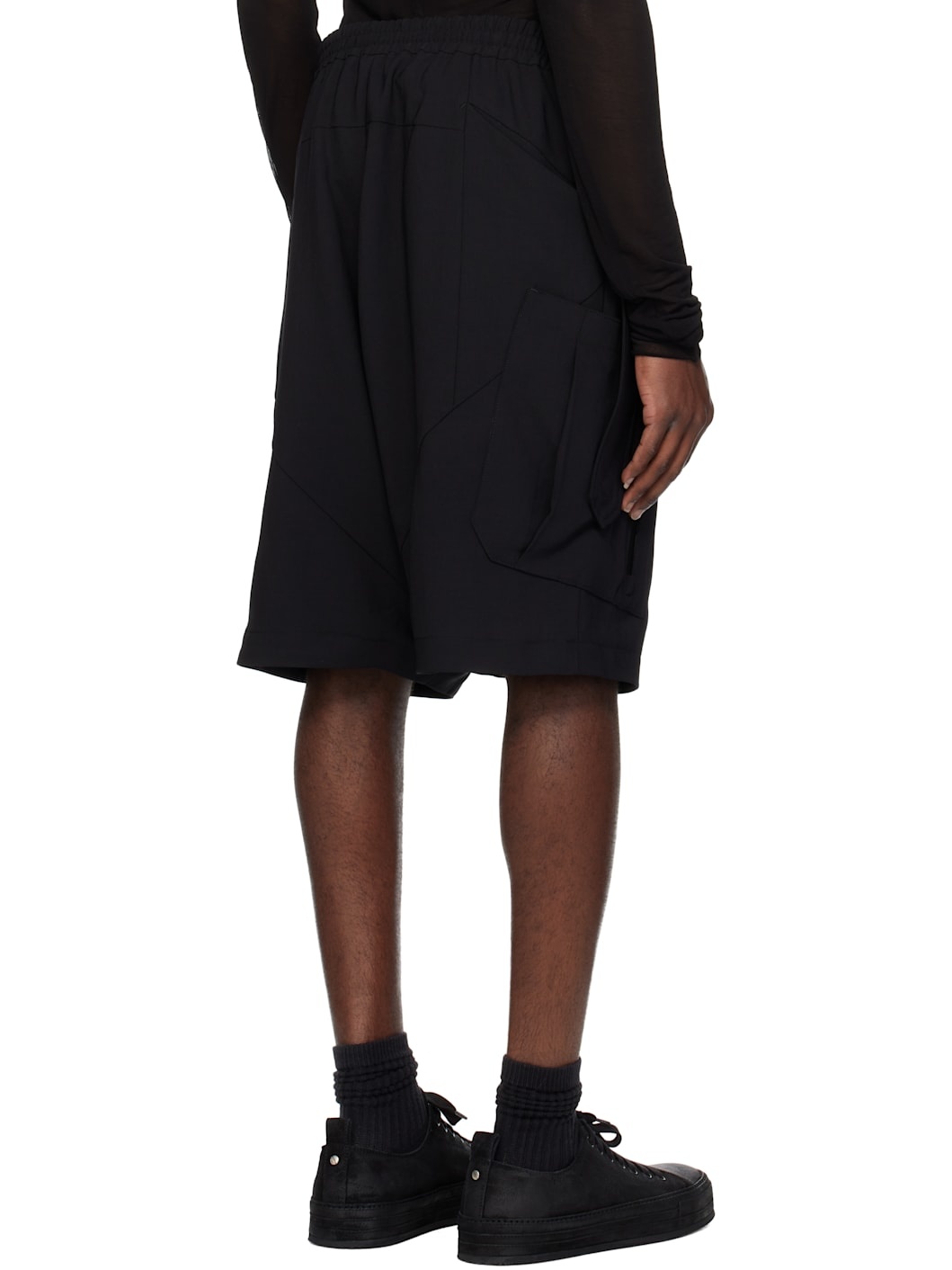 Black Half Pants Hybrid Shorts - 3