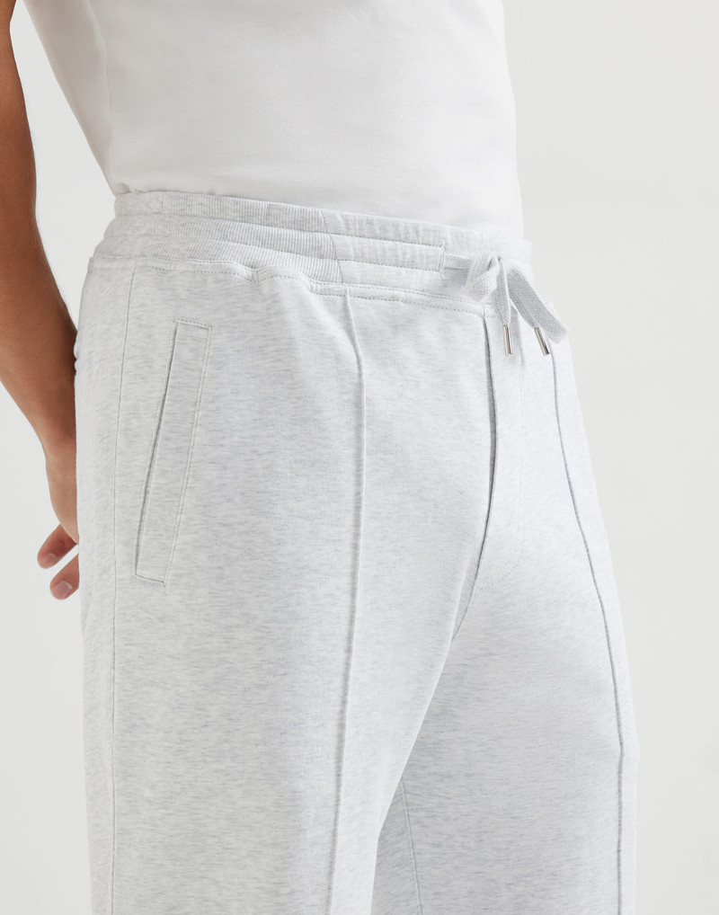 Techno cotton French terry trousers with Crête detail and elasticated zipper cuffs 4