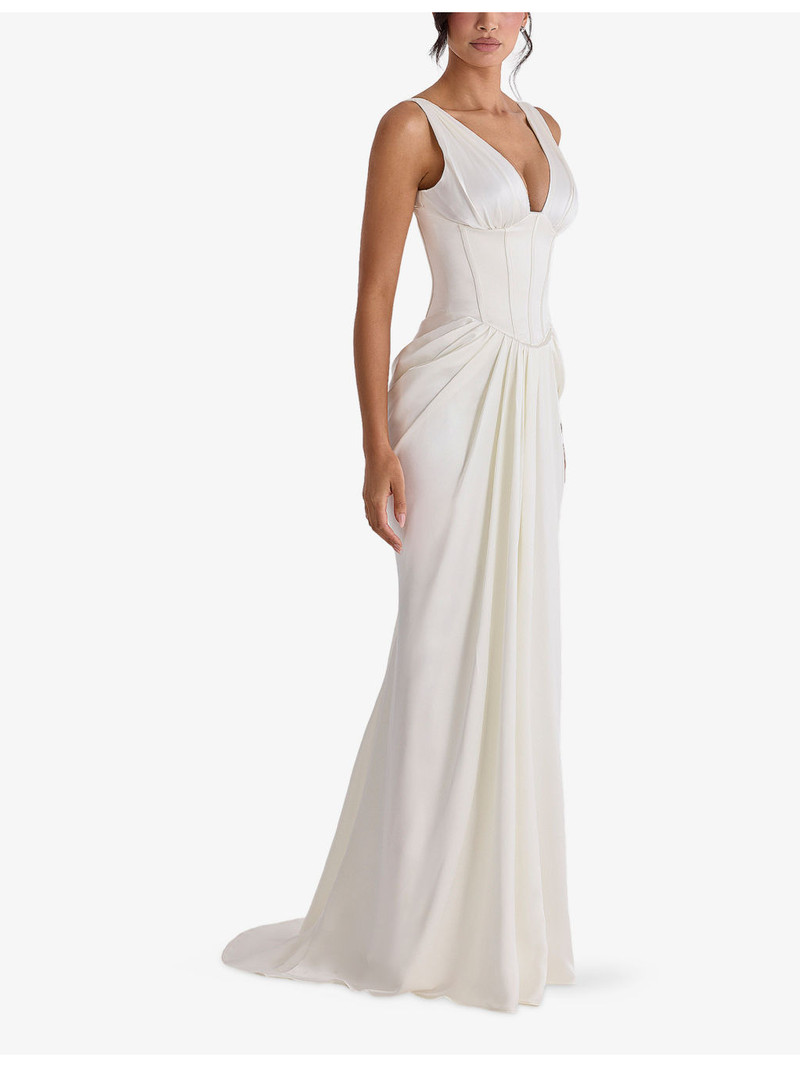 Arianna Corset-Bodice Satin Bridal Gown 3