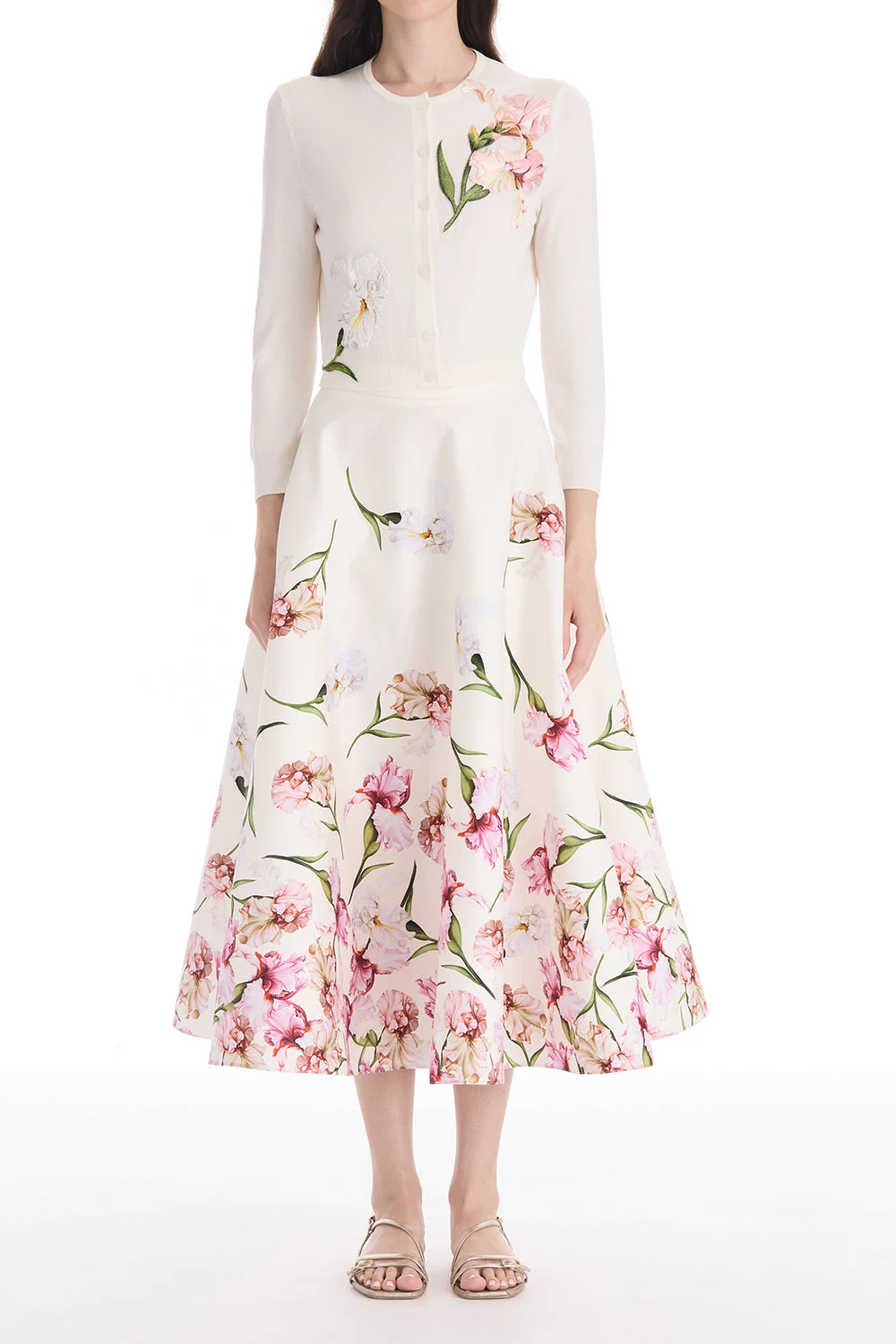 Embroidered Crysanthemum Cardigan - 1